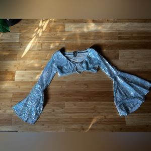 Dolls Kill Club Exx Kinetic Feel Sequin Crop Top